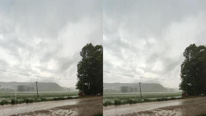 竖版雨季自然灾害河水泛滥