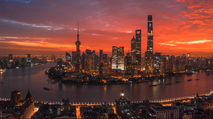最新上海地标4K航拍延时宣传片