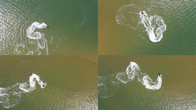 无人机航拍水上摩托艇