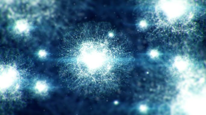 微观原子粒子系统三维动画特效包装演示分子