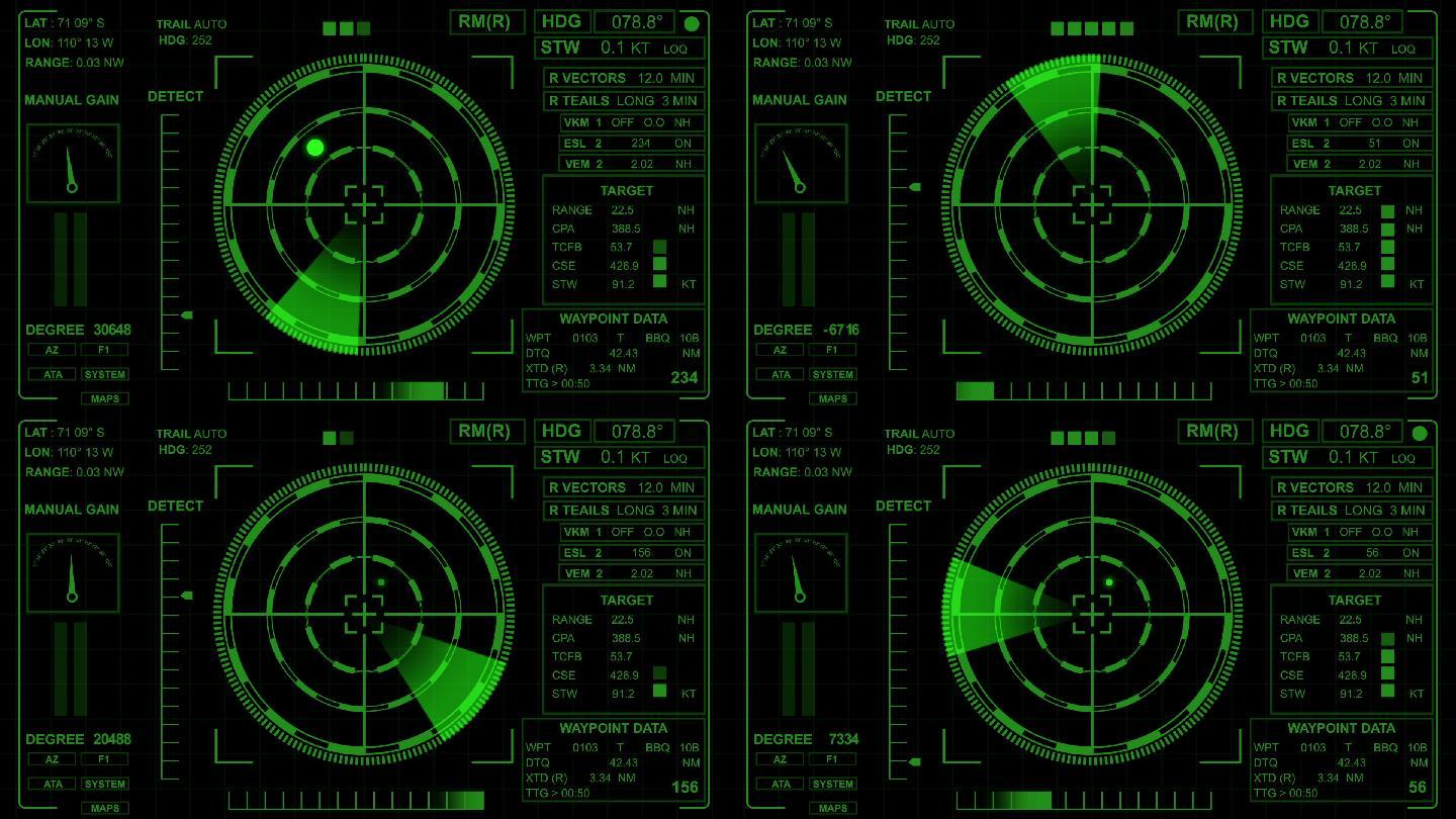 雷达屏幕雷达动画雷达UI寻找目标