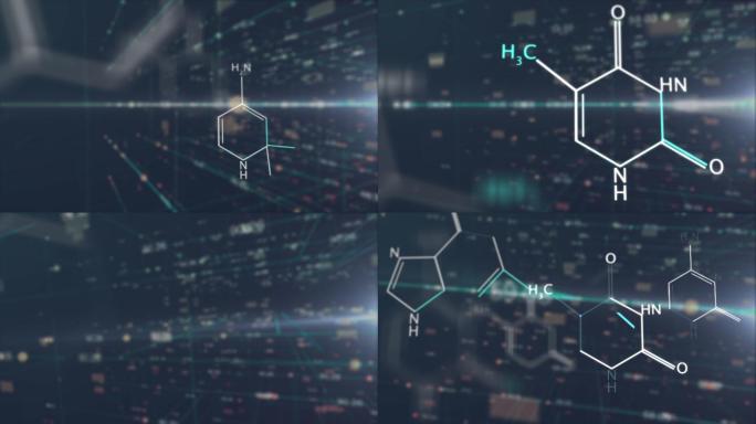 分子od-DNA未来科技数字抽象背景