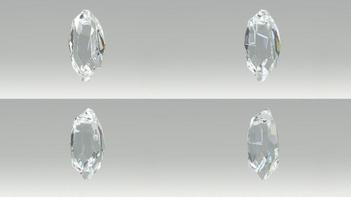 3颗不同水晶旋转带透明通道