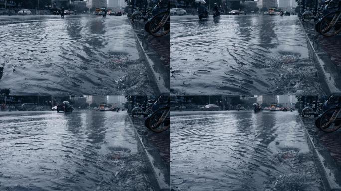 城市街道雨景-高速摄影