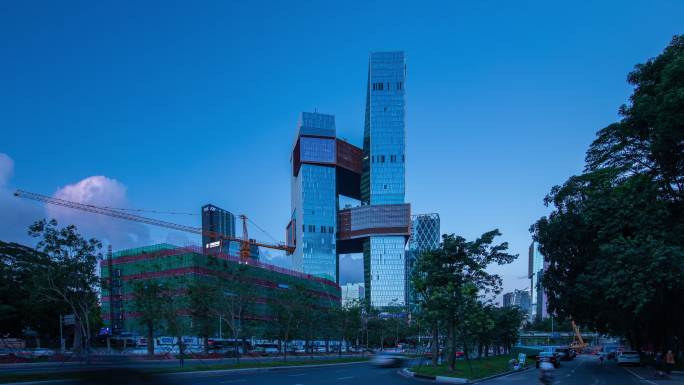 4K腾讯大厦互联网城市建筑夜景