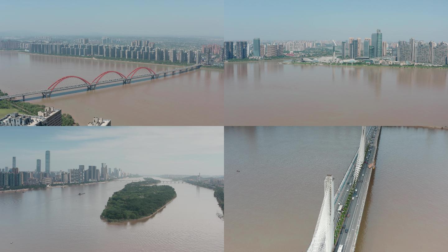 4K湘江河流洪水