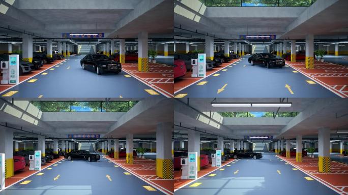新中式三维地产漫游动画地下车库