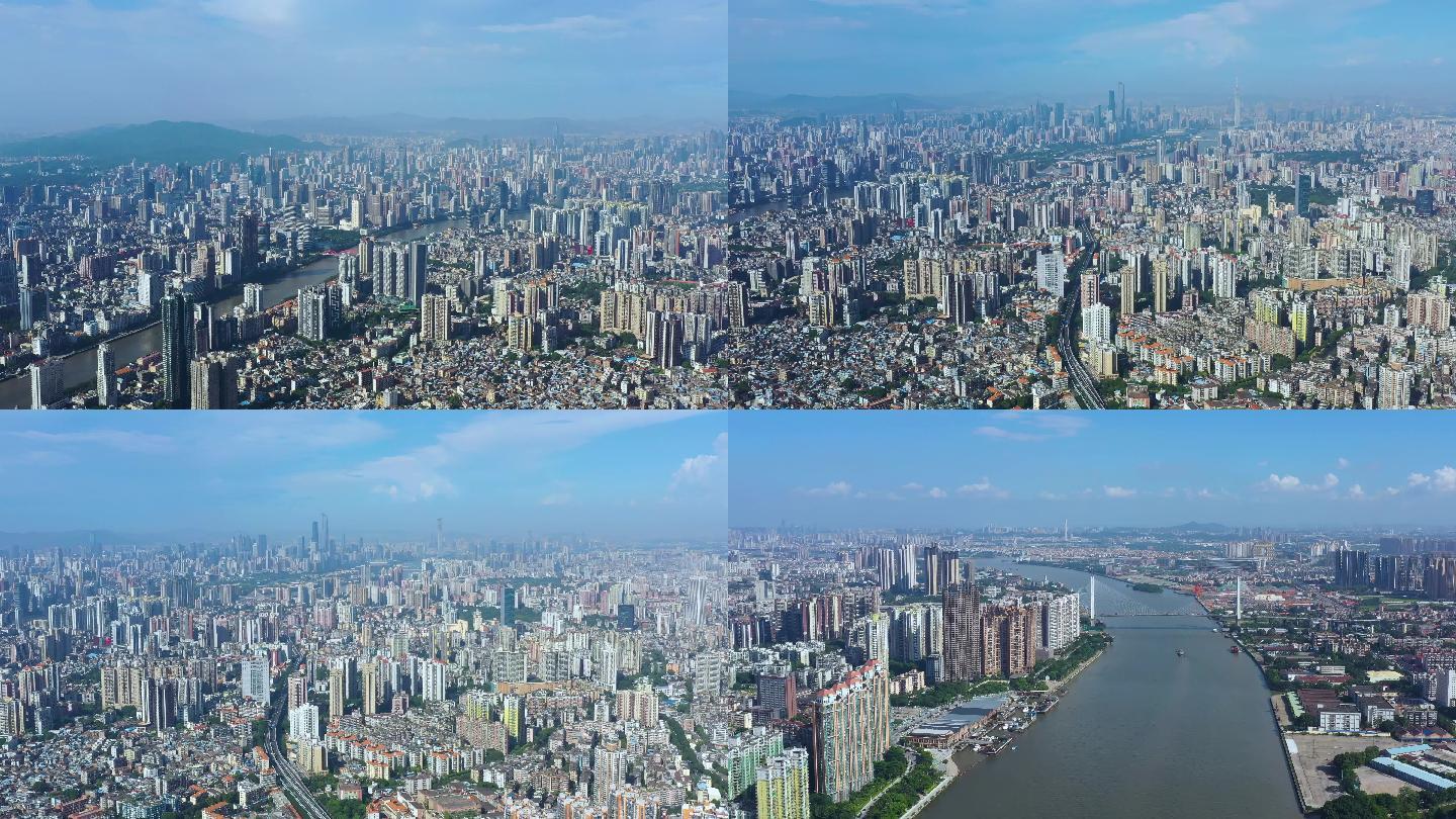 广州荔湾越秀城市建筑群航拍