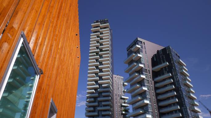 米兰市市中心生活建筑慢镜头全景
