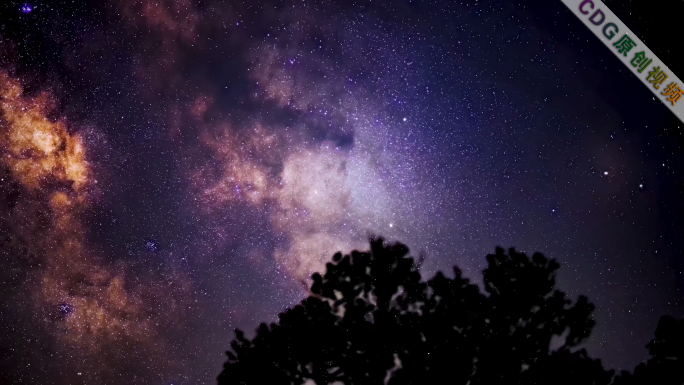 唯美星空银河星轨流星延时摄影特写