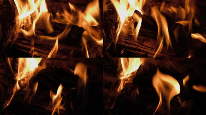 在壁炉里烧书烧掉焚烧火堆