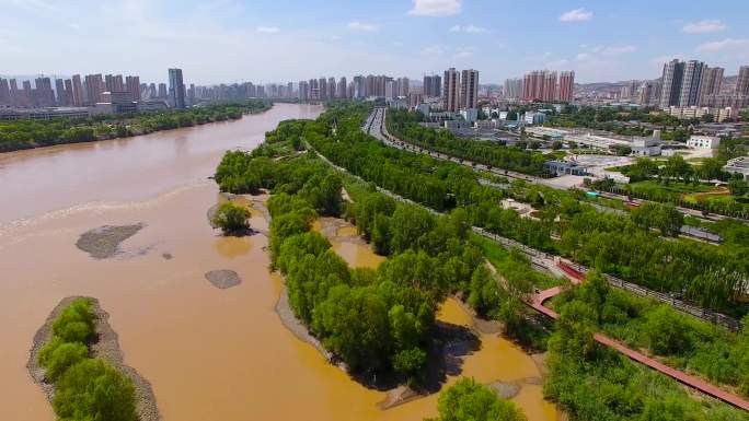 4k黄河沿岸黄河治理生态环保