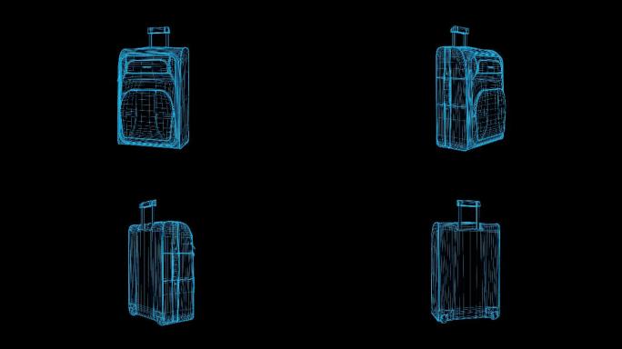 蓝色全息科技行李箱循环带通道