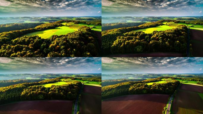 德国埃菲尔山脉的无人机镜头