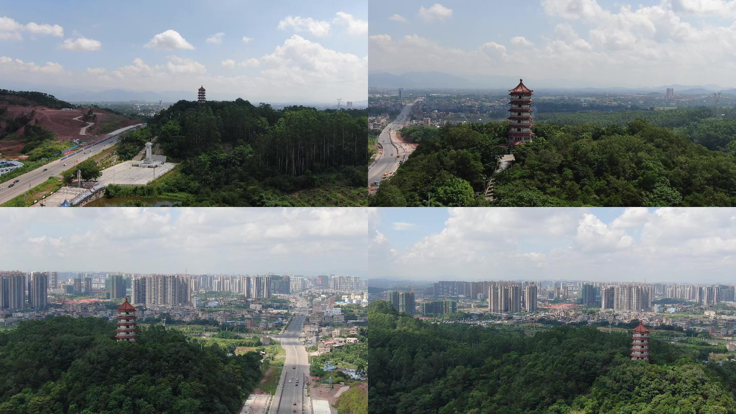 航拍，玉林，桂东南纪念塔