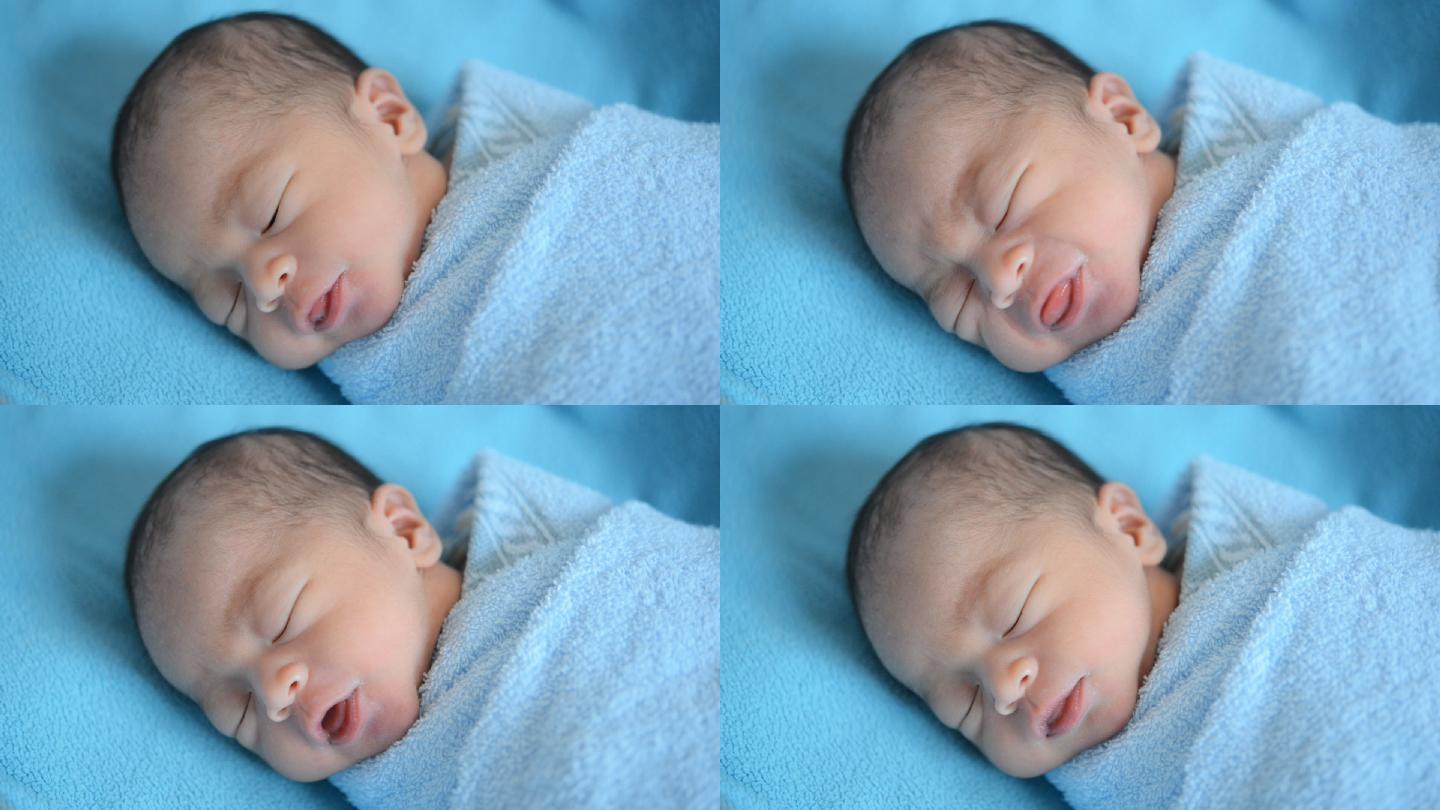 刚出生的宝宝睡觉产科产房婴儿新生命妇幼保