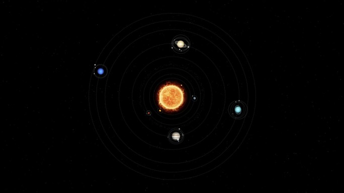 太阳系动画。冥王星-矮行星月球表面月球