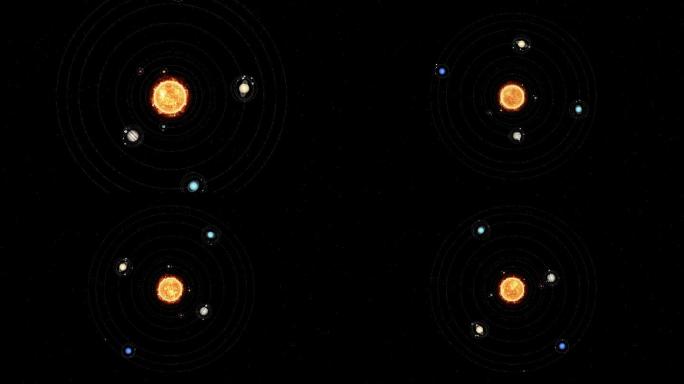 太阳系动画。冥王星-矮行星月球表面月球