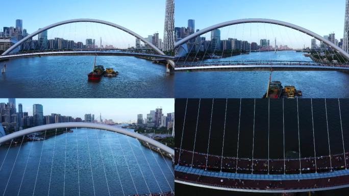 广州海心桥人行桥航拍4