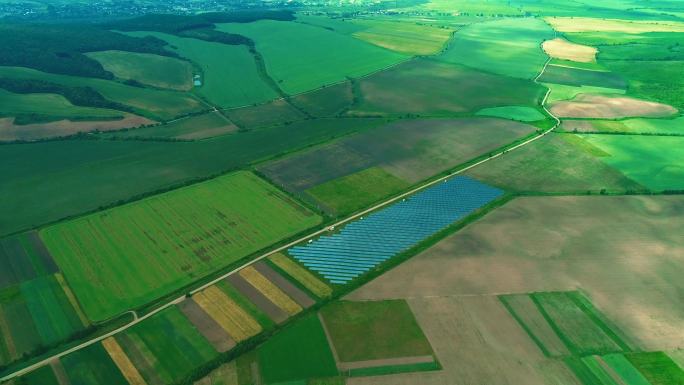 太阳能电池阡陌纵横田野农业种植