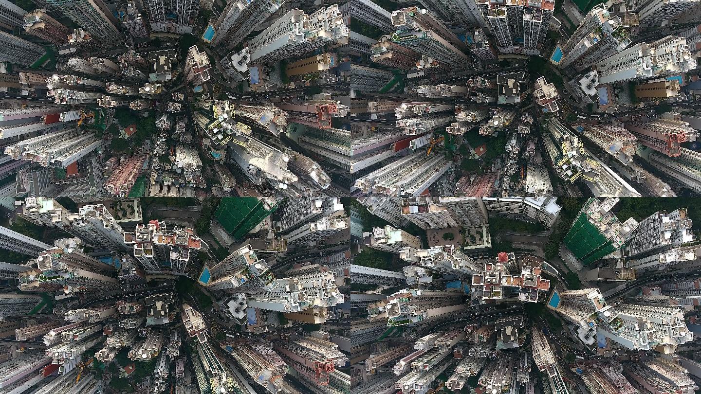 香港房屋建筑鸟瞰图