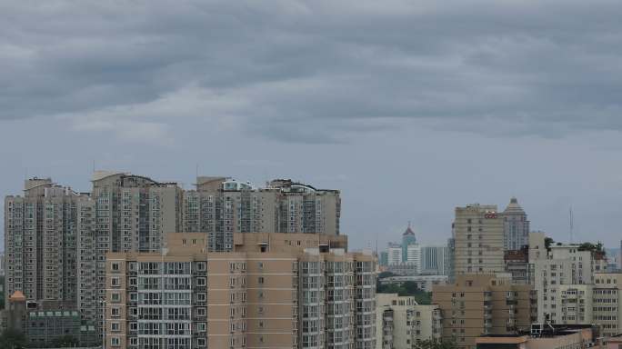 雨后清晨，北京城市，居民楼楼群，安静4k