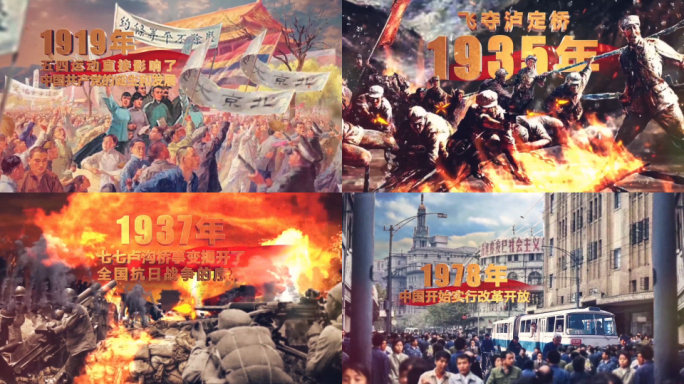 建党百年历史事件时间线红色光荣辉煌党史