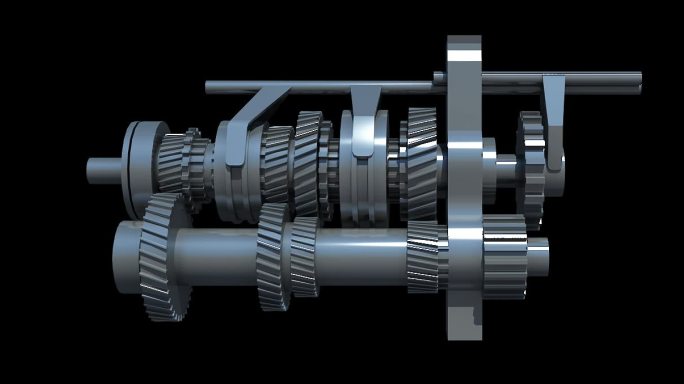 汽车齿轮变速箱机械循环动画