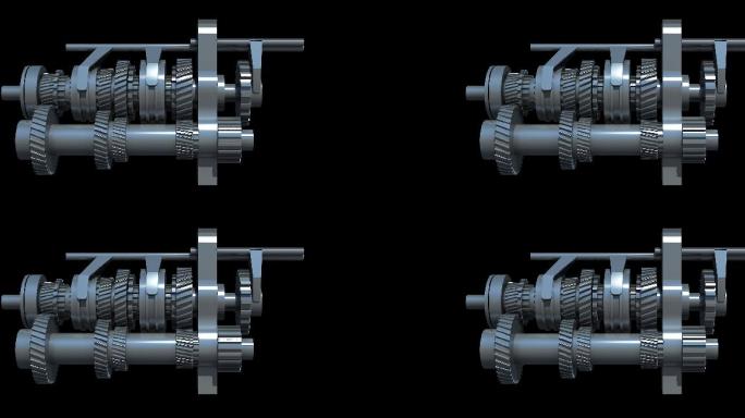 汽车齿轮变速箱机械循环动画