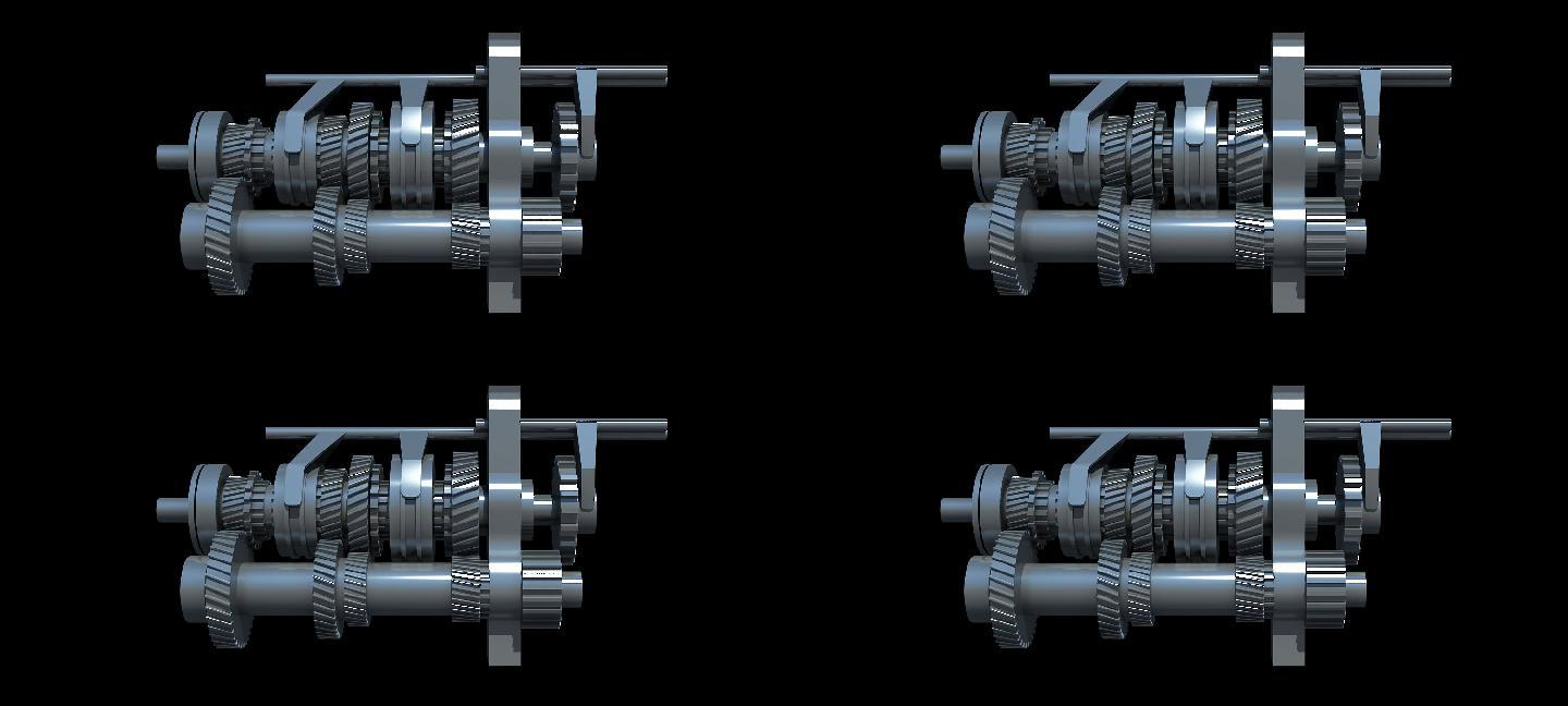 汽车齿轮变速箱机械循环动画