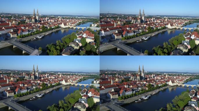 雷根斯堡老城和多瑙河