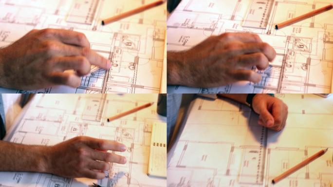 建筑设计师在勾画一个建筑项目的概念