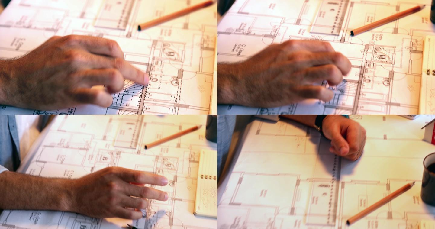 建筑设计师在勾画一个建筑项目的概念