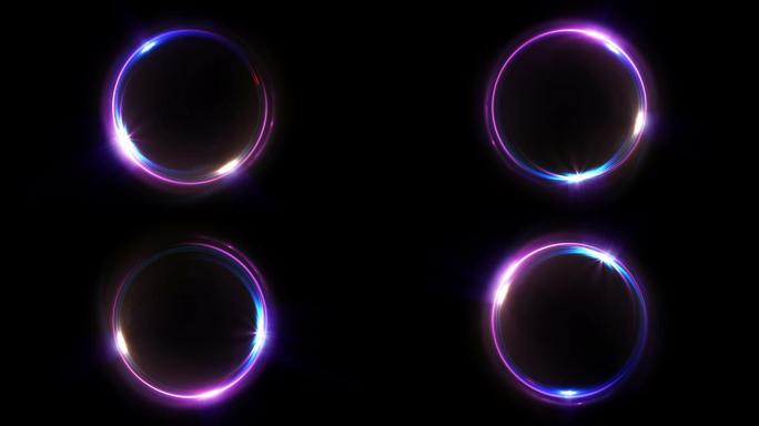 抽象多色霓虹背景发光漩涡发光圈