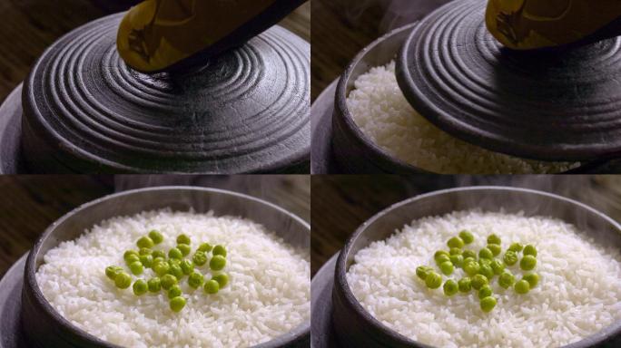 米饭蒸饭香气四溢绿色健康