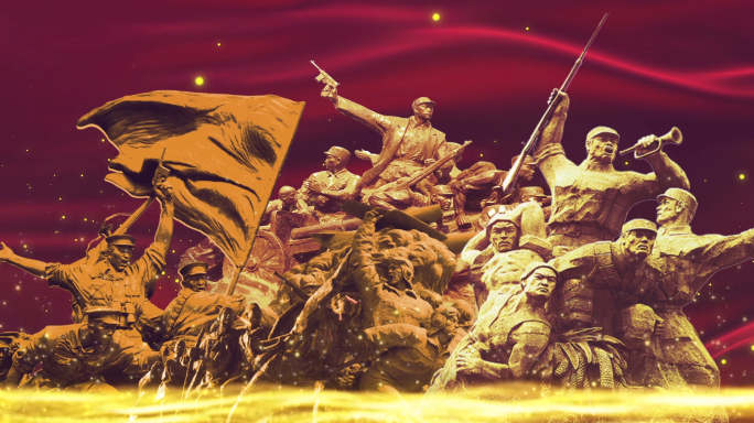 雕像背景视频红军革命烈士雕塑