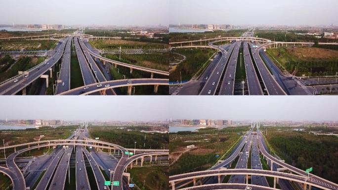 航拍郑州北三环高架桥