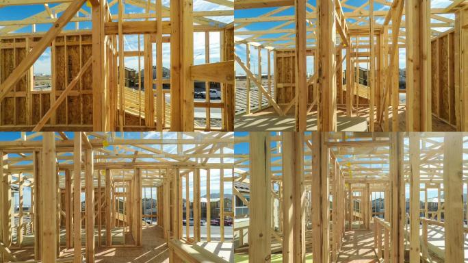 现代美国住宅建筑工地