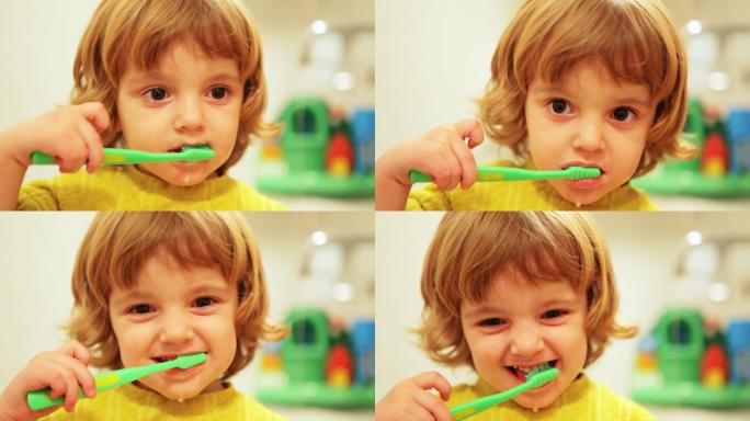 刷牙的女孩广告陪伴生活婴儿产品亲子互动快