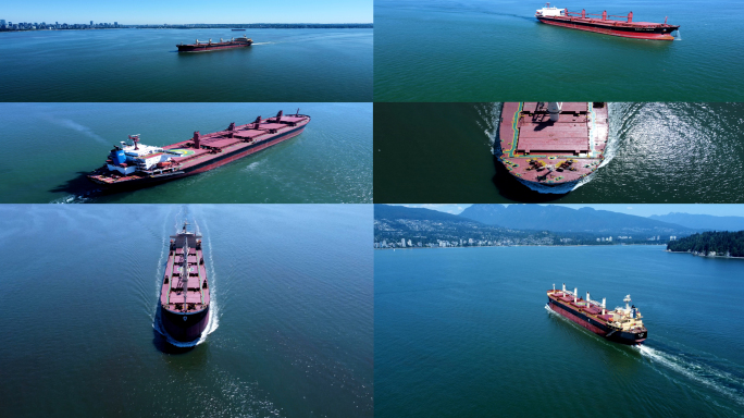 【航拍4K】轮船航拍-货轮-轮船航行