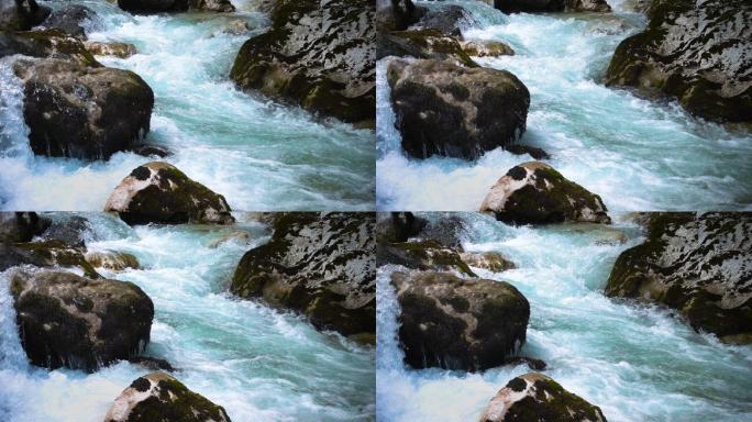 湍急的河流岩石河水视频素材