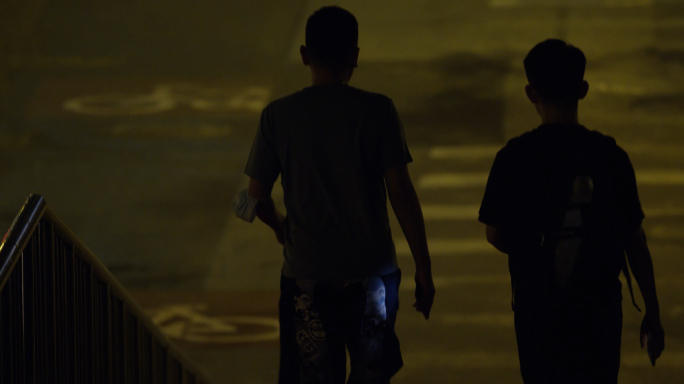 深夜城市，朋友，城市夜景，街景街道4k