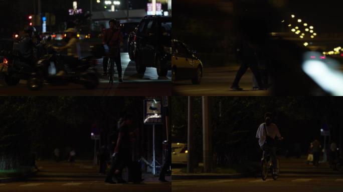 北京街拍，女人骑车背影，孤独，深夜一个人