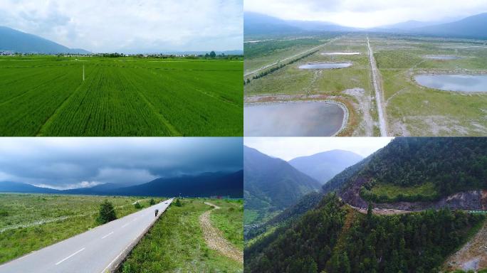 大理丽江香格里拉一路向西航拍路上的风景