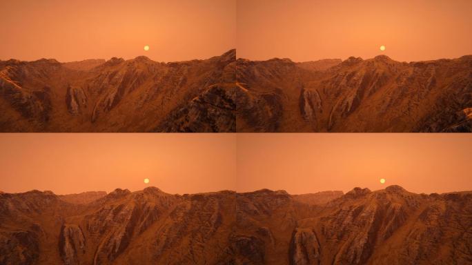 火星景观夕阳日落太阳