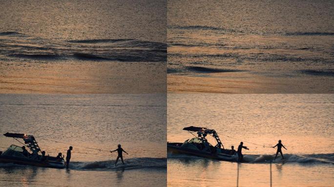 桨板冲浪练习海边玩耍4k视频素材