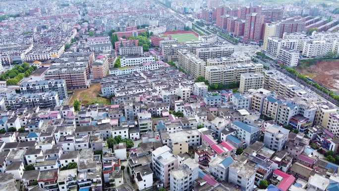 航拍江西永新县城城区