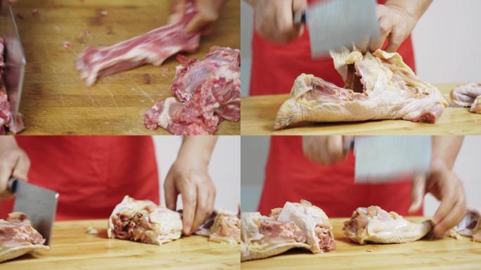 切肉 剁肉 美食 厨师 肉 猪肉 鸡肉