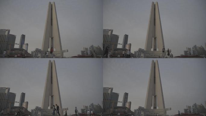 上海外滩上海市人民纪念碑延时摄影