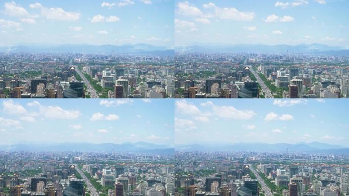 4K长安街俯瞰鸟瞰北京城市大道